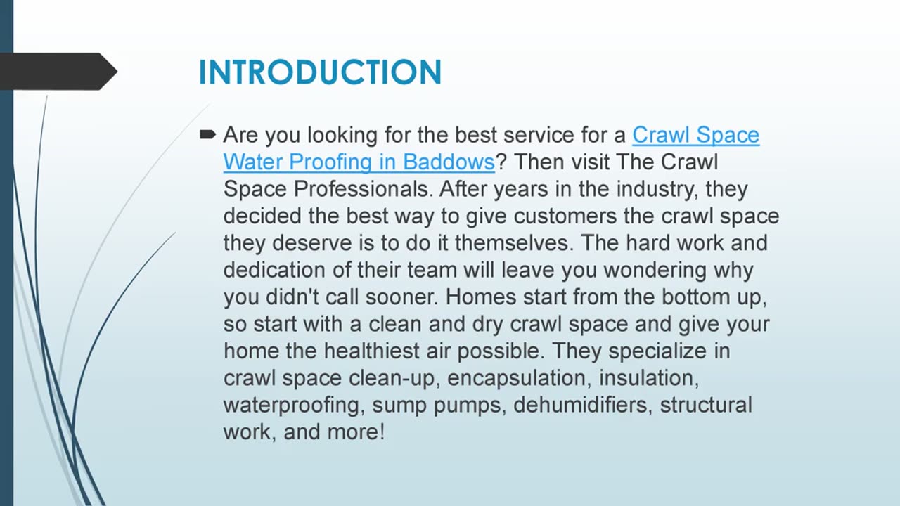 Best Crawl Space Water Proofing in Baddows