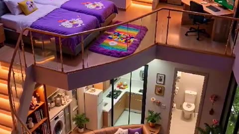Cozy relaxing loft apartment interior design
