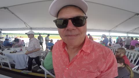 Wright McLeod, Augusta Attorney welcomes the crowd at the Augusta Air show.