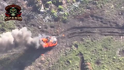 Burning Russian Tanks and APCs Cross the Horizon After Massive Armored Assault Group is Shredded