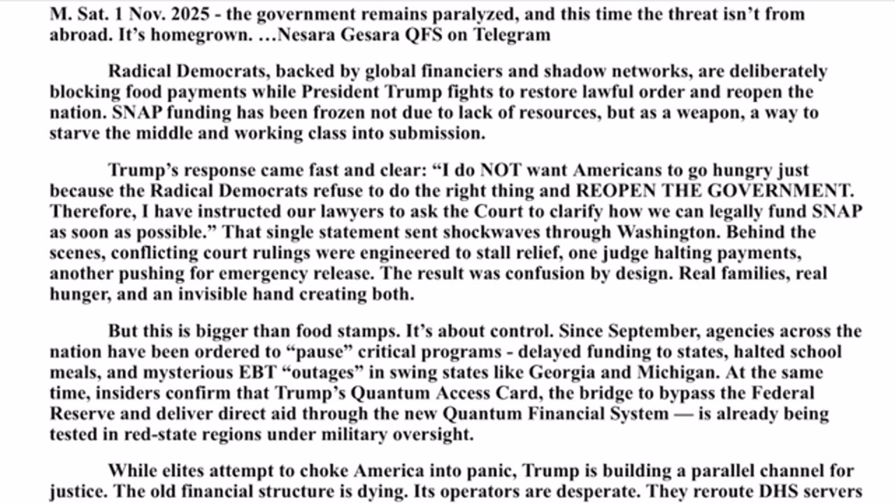 WTPN SITUATION UPDATE FEATURING RESTORED REPUBLIC 11/5/25