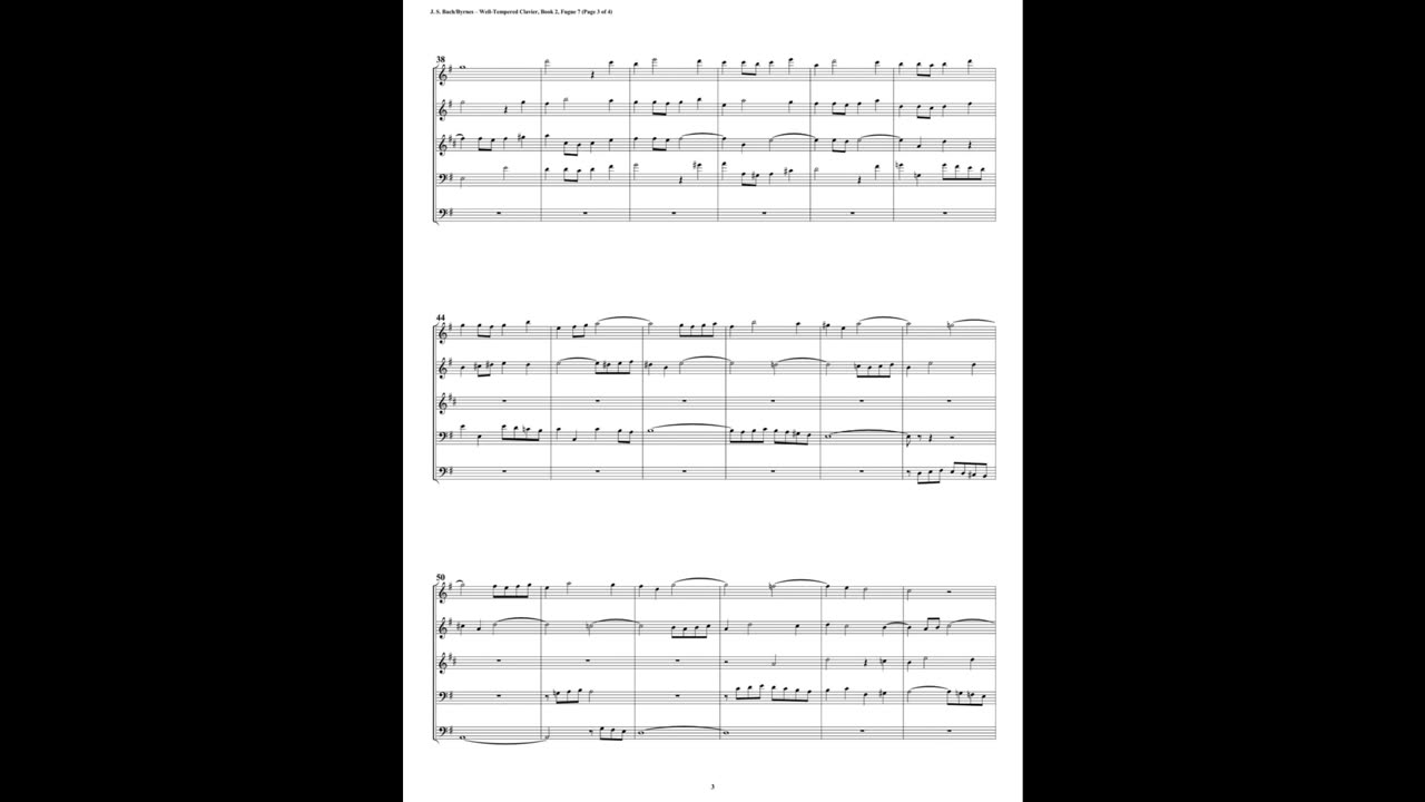 J.S. Bach - Well-Tempered Clavier: Part 2 - Fugue 07 (Double Reed Quintet)