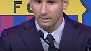 Lionel Messi struggles to get his words out during an emotional goodbye