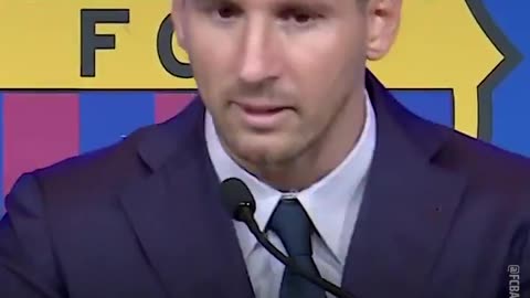 Lionel Messi struggles to get his words out during an emotional goodbye