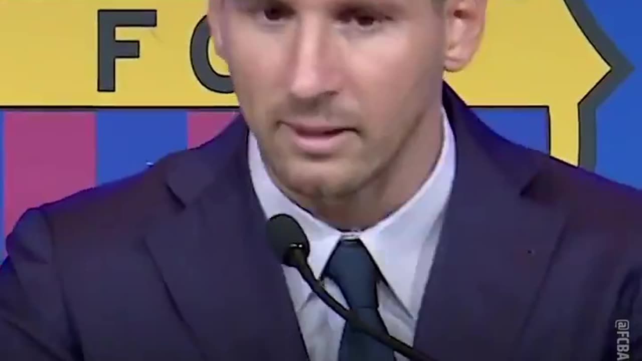 Lionel Messi struggles to get his words out during an emotional goodbye