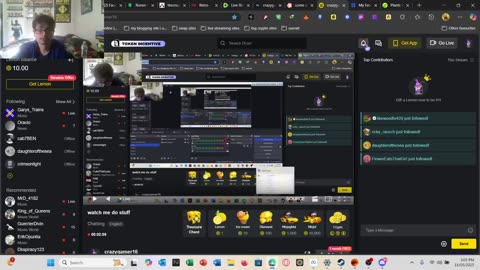 come watch me stuff like blockchain stuff or playing video games or stuff