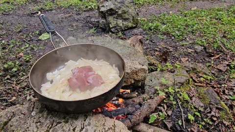 Quiet Mountain Hike, Rustic Fry | Campfire Lamb Liver Fry | Nature’s Kitchen