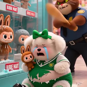 How cute the dog that likes Labubu is