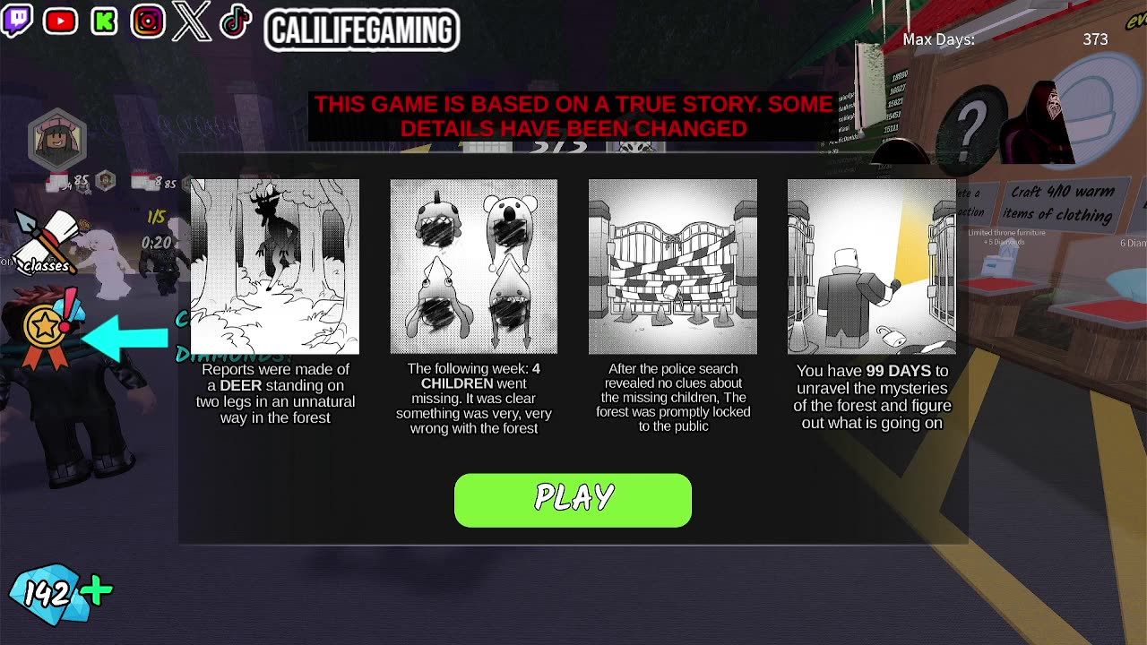 Cali Life Gaming (Roblox) 99 nights in a forest)