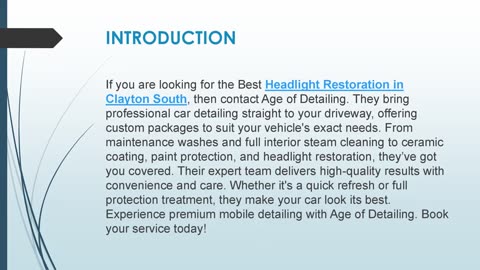 Best Headlight Restoration in Clayton South