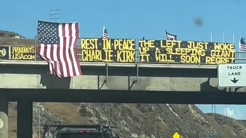 A tribute to Charlie Kirk in Yucaipa, California