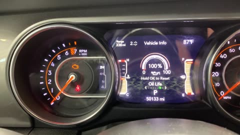 2023 Jeep Gladiator Overland - Oil Life Reset