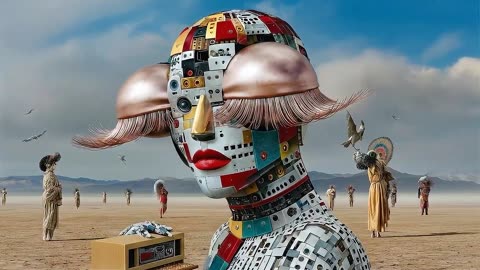 AI Burning Man – Surreal CowGow Style Art & Music! Follow & Like for Mindful Creations!