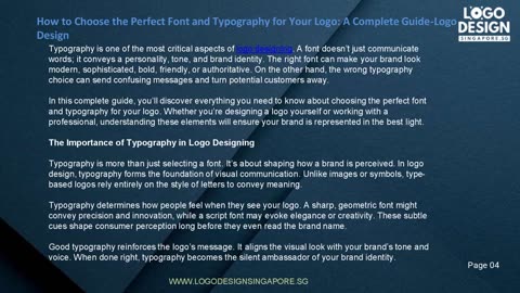 How to Choose the Perfect Font and Typography for Your Logo: A Complete Guide-Logo Design