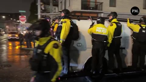 Portland Police dismantles illicit Antifa encampment outside the ICE facility in Portland.