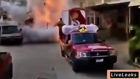 Fireworks Trike Goes Up in Flames Behind Parade Truck — Insane Blast!