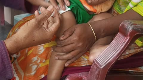 Baby injection crying video