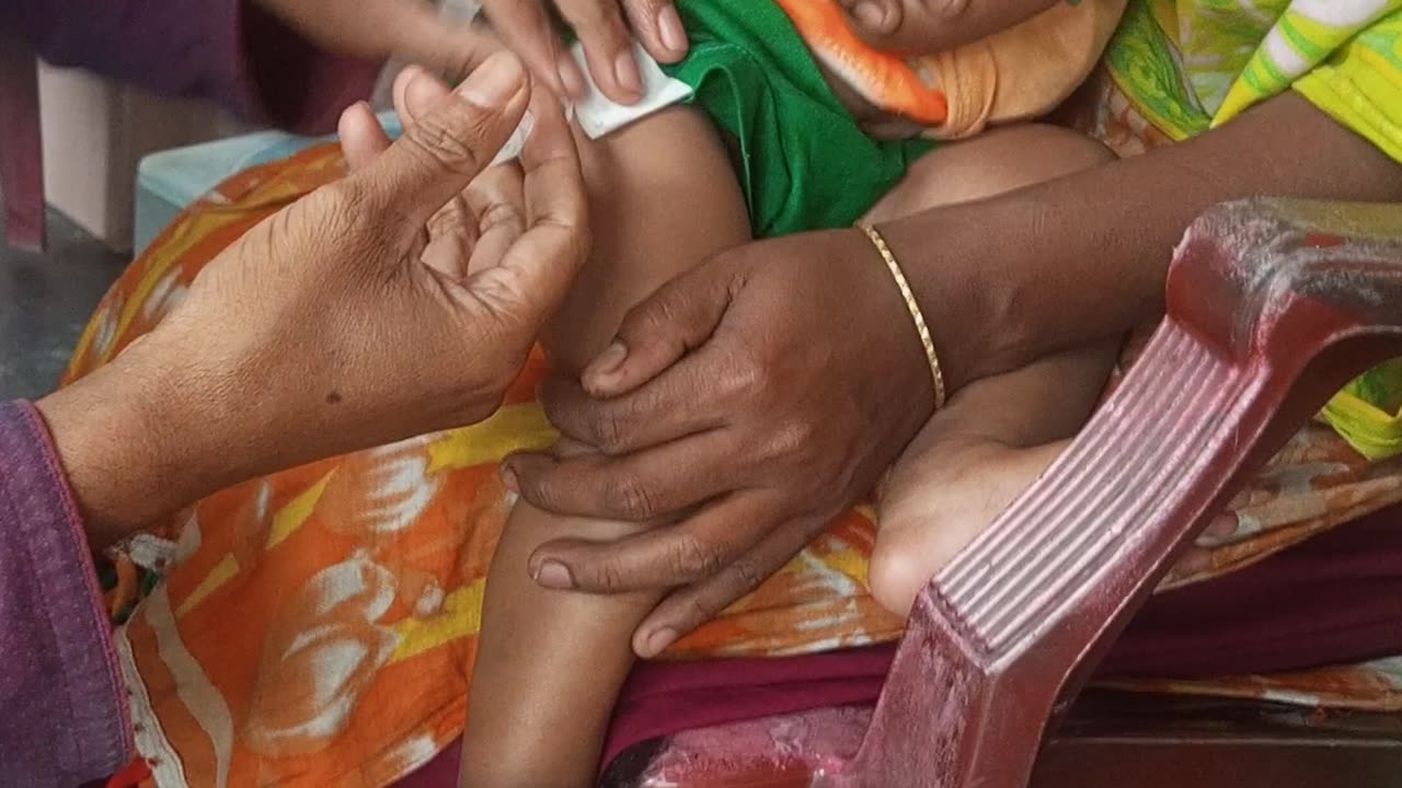 Baby injection crying video