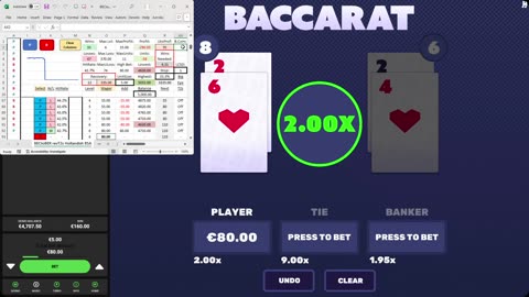 Baccarat - 50 units in 30 minutes, 50.9% HR, 75 unit drawdown, to level 6, Hollandish with LCS prog