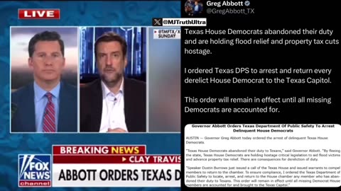 Governor Greg Abbot has ordered Texas DPS to Arrest Derelict House Democrats