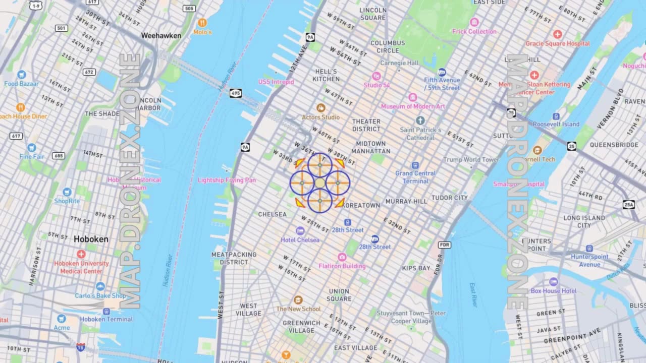 Define X Drone Fly Zone on Map by Airports Locator Tool