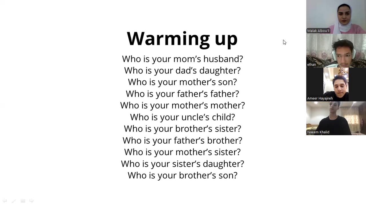 Talking about family(6)