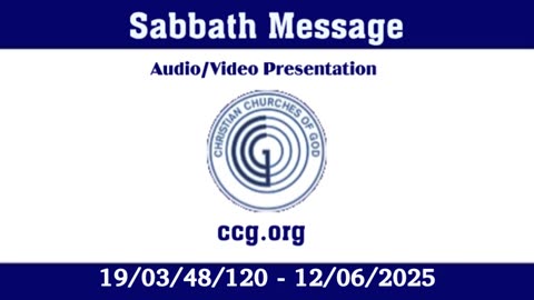 Sabbath Message (Audio) for 19/03/28/120 - 14/06/2025