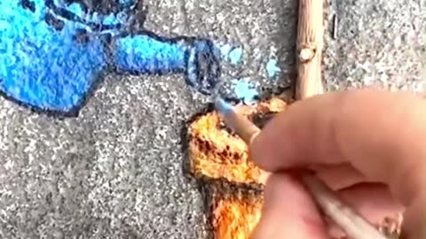She is giving a beautiful makeover to the streets
