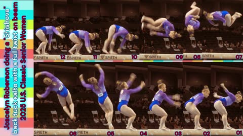 Prototype 165: Joscelyn Roberson doing a "Shishova" on Beam at 2025 U.S. Classic Senior Women