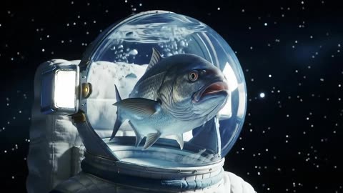 Drifting Between Stars: The Astronaut with a Fish Head (Looped Space Dream)