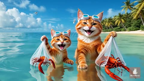 Mama Cat and Kitten Return Lost Wallet Get Surprising Reward at Aquarium _ Water Park!🐾🐱🌊