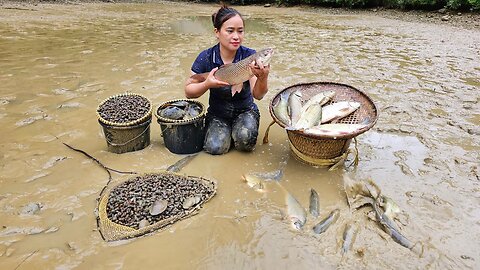 180 Days: Harvesting Fish, Ginseng Root, Scallion Garden, Ginger & Vegetables goes to market sell