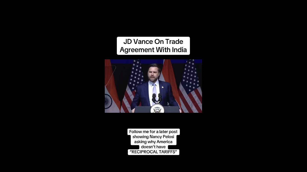 JD Vance On Trade Agreement With India