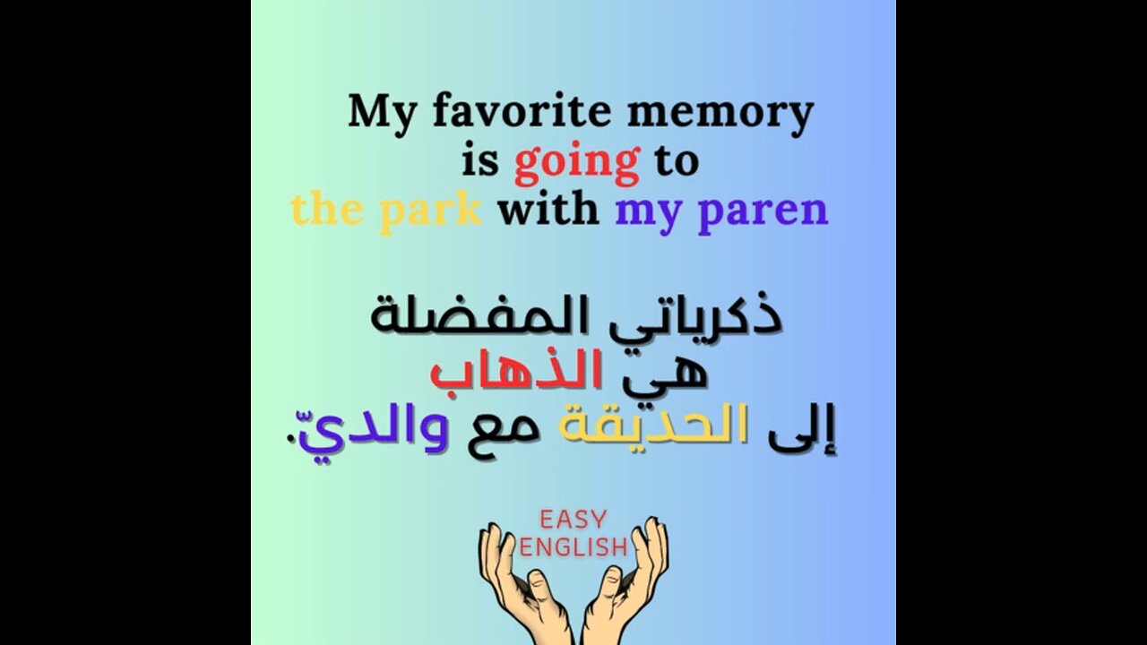 MY FAVORITE MEMORY IS GOING TO THE PARK WITH MY PARENTS