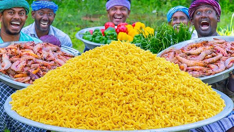PAASTA l prawn masala pasta recipe cooking in village l Spirali paasta recipe l seafood Recipe