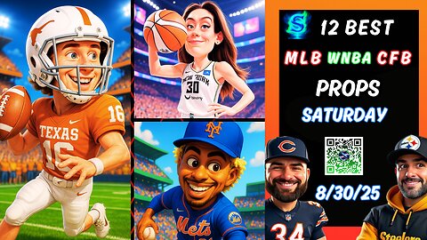 🔥12 BEST PRIZEPICKS MLB PICKS TODAY | CFB PROPS & PICKS | WNBA PROPS SATURDAY 8/30