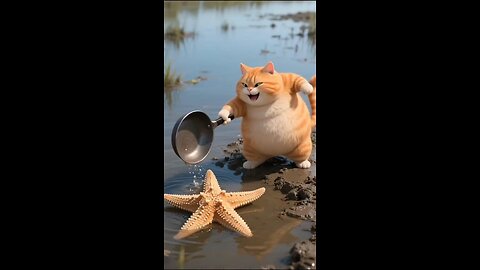 Cat funny scene
