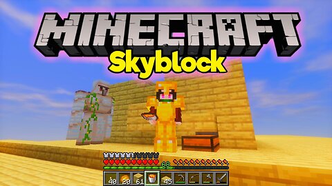 Building A Simple IRON FARM in MINECRAFT SKYBLOCK Ep 37