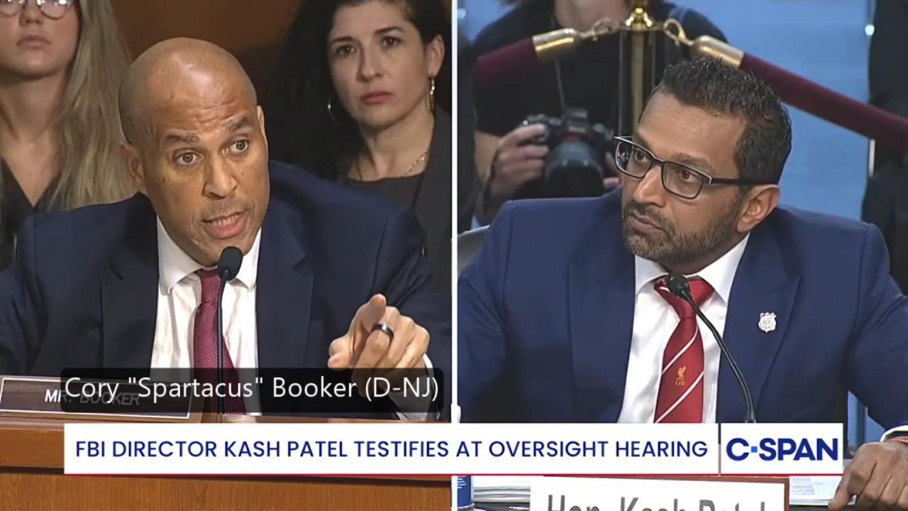 Cory "Spartacus" Booker (D-NJ) screams at Kash Patel * 9/16/25