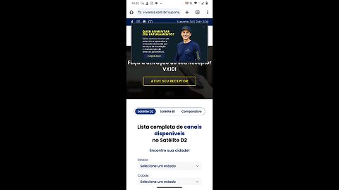 grade de canais do Satélite D2