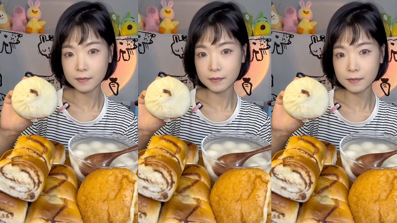 Steamed Buns & Sweet Bread Mukbang ASMR | Eating Show with Red Bean & Soft Bread 😋✨