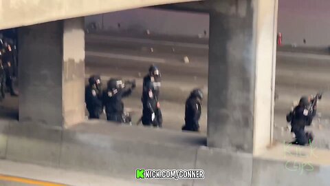 Peaceful rioters throw bricks at LAPD attempting to kill them