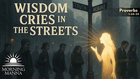 Morning Manna - May 28, 2025 - Proverbs 1:20-25 - Wisdom Cries in the Streets