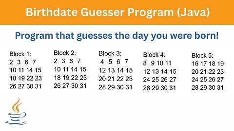 Birthdate Guesser Program | Java