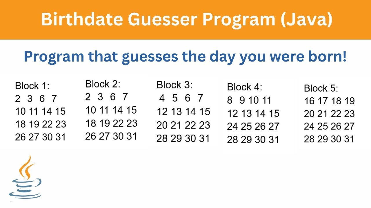 Birthdate Guesser Program | Java