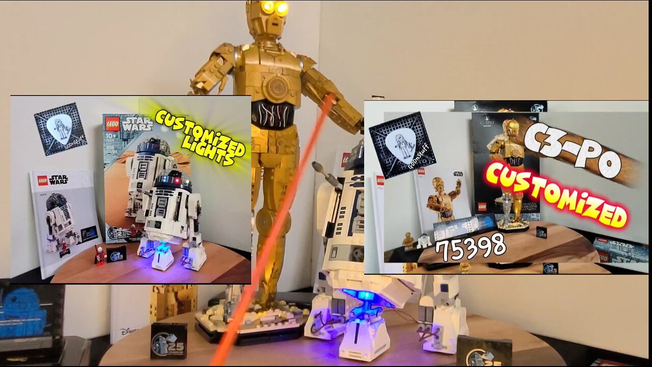 customized Lego R2-D2 and C3-PO