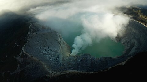 Drone Footage Of A Volcanic Crater