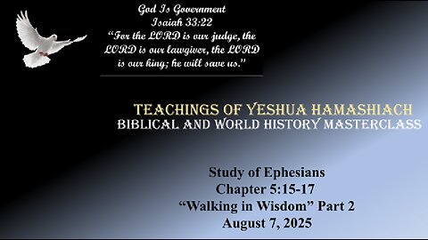 8-7-25 Study of Revelation Ephesians Chapter 5:15-17 “Walking in Wisdom” Part 2