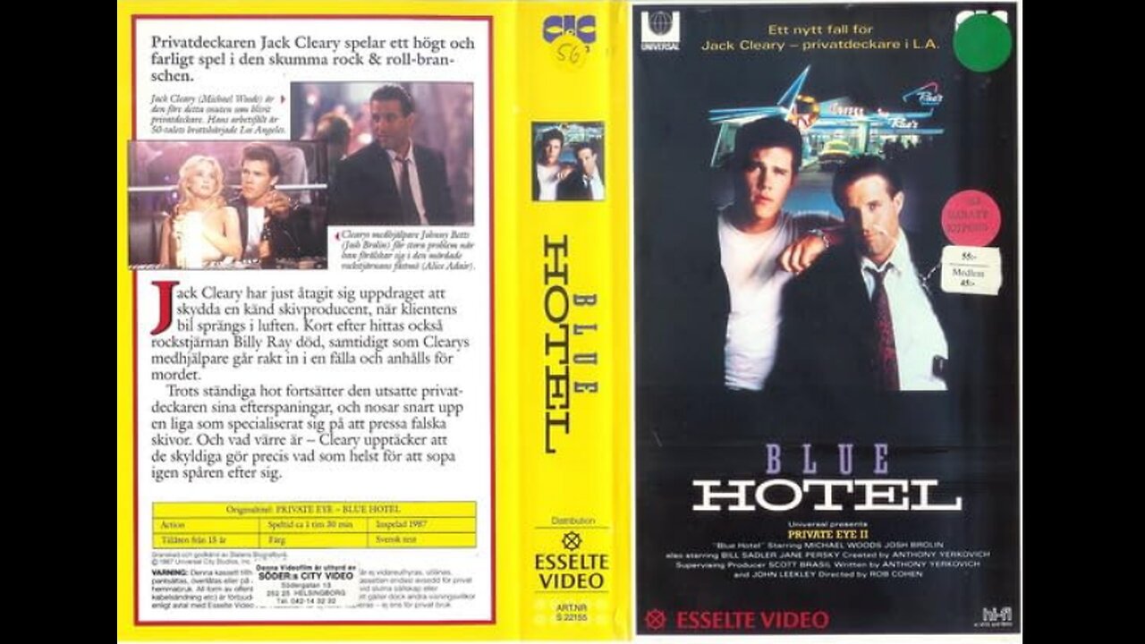 1987 Private Eye Episode 5 BLUE HOTEL Part One Josh Brolin & Michael Woods