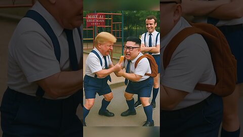 Trump vs Kim Fight and Cry For Ice Cream ! Macron Cheer